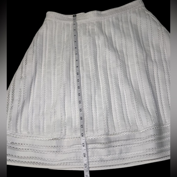J. Crew Striped Eyelet White Skirt Women’s size 6 zip/ hook and eye closure NEW - Picture 5 of 9